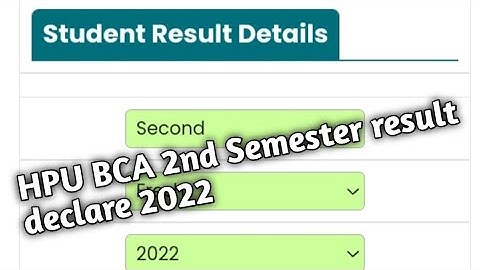 Himachal Pradesh University, BCA 2nd Semester Result declare 2022#hpuexamination