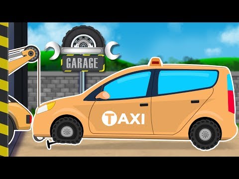 Taxi Car | Car Garage | Car Repair Cartoon Video For Kids