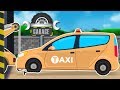 Taxi car  car garage  car repair cartoon for kids