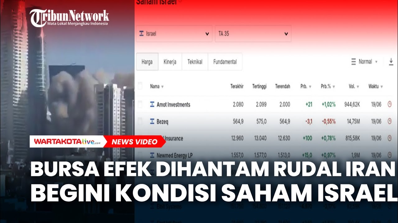 Bursa Efek Dihantam Rudal Iran, Begini Kondisi Saham Israel