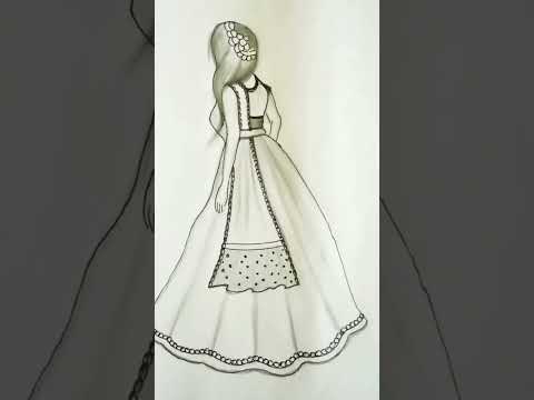 girl Easy Way & to drawing with #girl#beautiful# girl  pencilvery#girlFashion Dress#designmodel