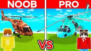 NOOB vs PRO: RESCUE HELICOPTER Build Challenge in Minecraft!