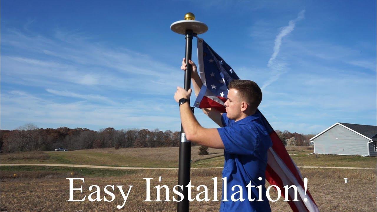 Titan telescoping flagpole install YouTube