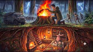 We Found a Secret Shelter Inside an Ancient Tree During the Zombie Apocalypse | Cozy Survival ASMR screenshot 5