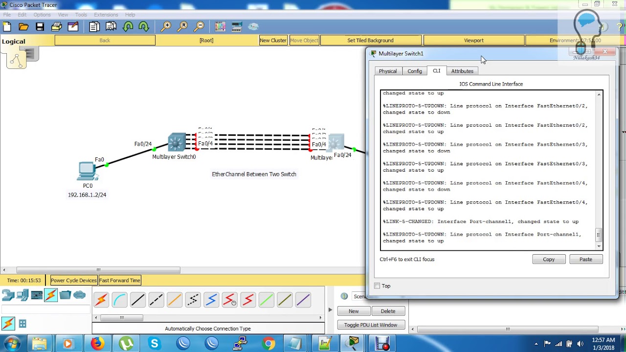 Etherchannel configuration between two switch with lacp youtube