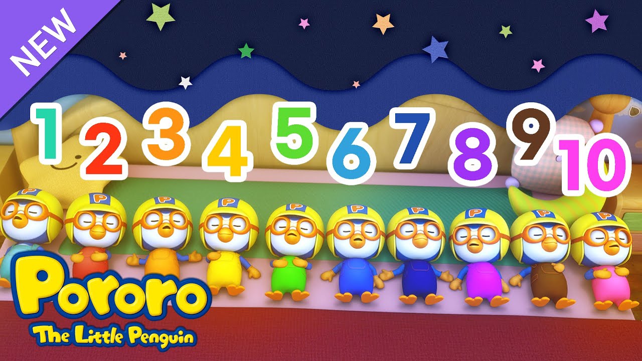 Pororo Bahasa Indonesia | Sepuluh di Kasur | Ten in the Bed | Lagu Anak | Pororo Si Penguin Kencil