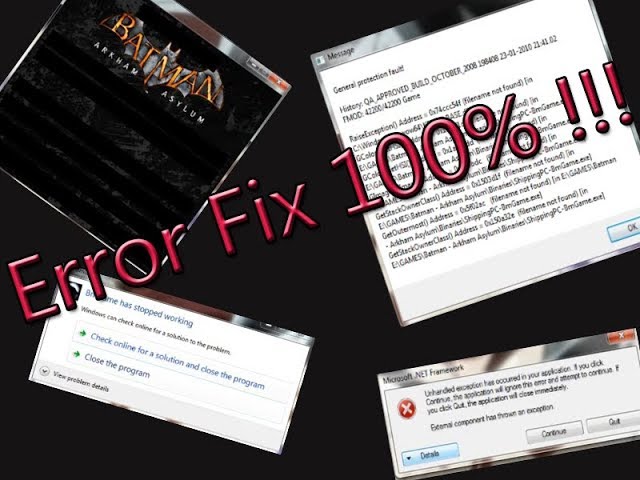 Batman Arkham Asylum Error FIX!!!! - YouTube