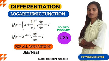 Differentiation- Logarithmic function | Problem Question 7 and 8 |  For Class 11 and 12 |#education