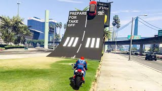 Gta 5 - Spiderman Motorcycle Stunts Jumps/Fails (Euphoria Ragdolls)