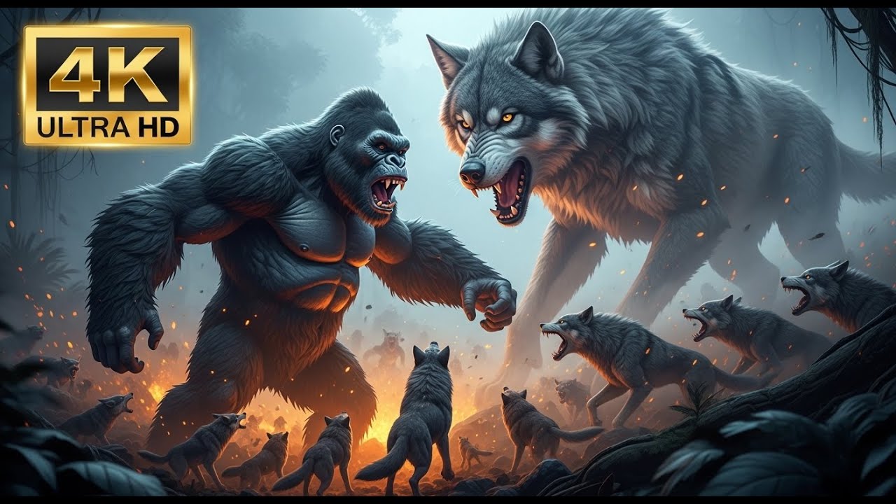 King Kong vs Giant Wolf | Epic Monster Battle Part 1 - The Ultimate Fight