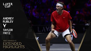 Andrey Rublev v Taylor Fritz Extended Highlights | Laver Cup 2023 Match 5 by Laver Cup 22,278 views 7 months ago 8 minutes, 3 seconds