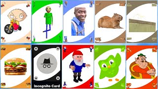 FIND the CARDS *How to get ALL 10 NEW Cards* BALDI INCOGNITO STEWIE DUOLINGO MORSHU STICKBUG! Roblox