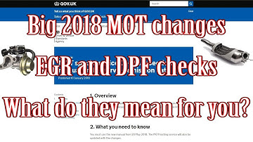 2018 MOT Changes and what they mean for EGR and DPF
