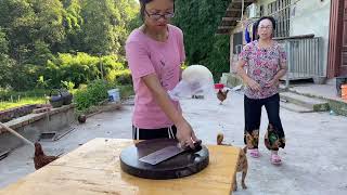 老妈回农村过节坡姐杀鸡杀鸭太丰盛农村养的鸡汤都是清的