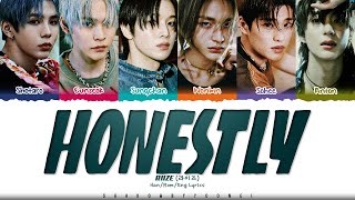 RIIZE 'Honestly' Lyrics (라이즈 Honestly 가사) [Color Coded Han_Rom_Eng] | ShadowByYoongi