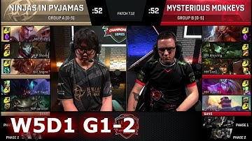 Ninjas in Pyjamas vs Mysterious Monkeys | Game 2 S7 EU LCS Summer 2017 Week 5 Day 1 | NIP vs MM G2