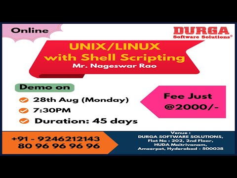 UNIX/LINUX Online Training @ DURGASOFT