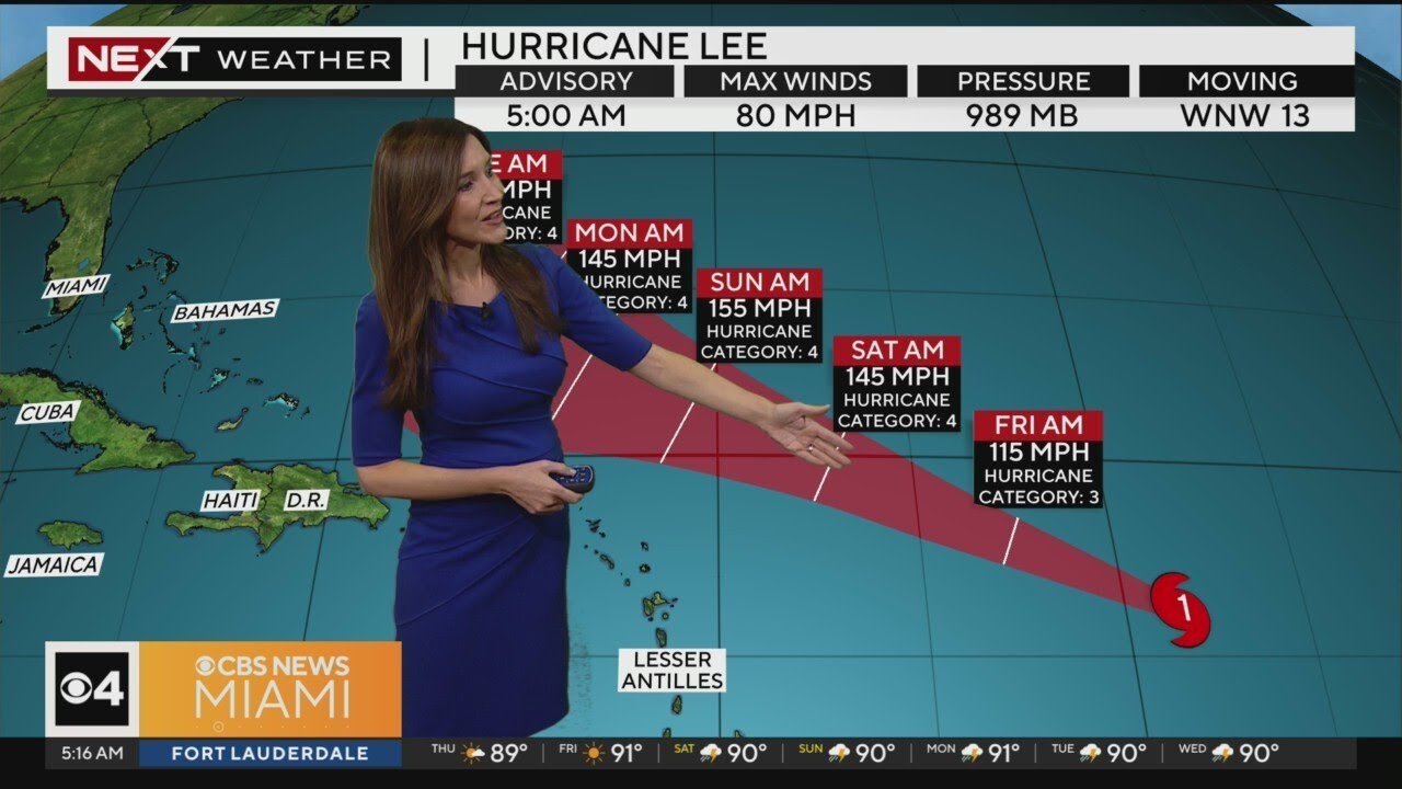 Tracking Hurricane Lee 9/7/2023 5AM