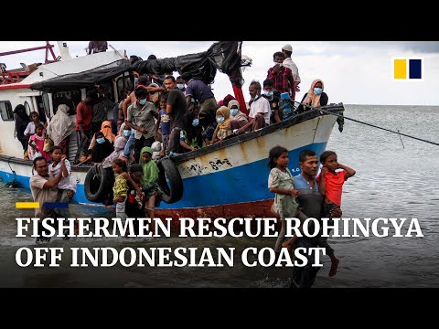 Indonesian fishermen rescue nearly 100 Rohingya refugees stranded at sea