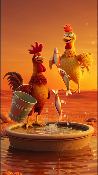The Rooster and the Hen’s Pond 🐔💧 | Heart-Touching 3D Village Moral Story | Funny Ending #Shorts#ai