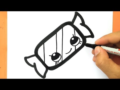 How to draw a cute Candy, draw cute things - YouTube