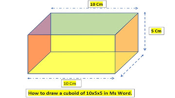 Very Simple Cuboid Drawing session in Word How to draw a cuboid in Word in easy steps
