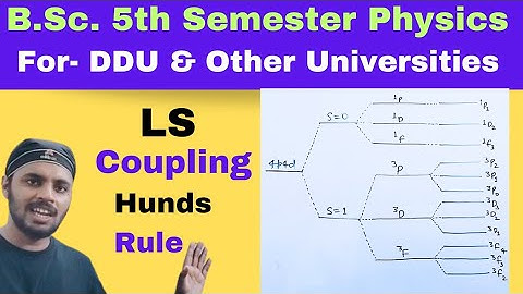 LS Coupling|Hunds Rule|Spectroscopy|Unit 1|Lec 14|BSc|Physics|5th Sem|DDU|All Universities