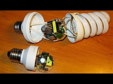 Блок питания из энергосберегающей лампы своими руками видео