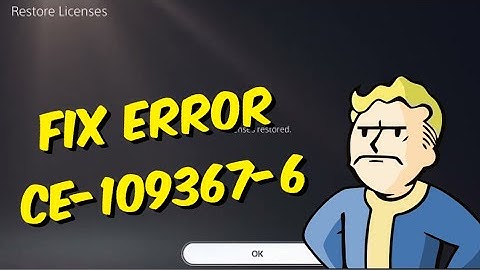 How To Fix PS5 Error CE-109367-6