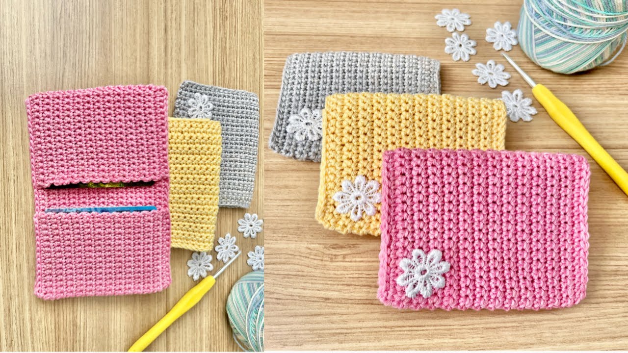 Crochet Card Holder| mini wallet YOU can make this! - YouTube