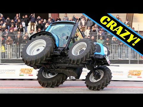Landini Tractor Stunt Show - CRAZY 2 Wheels Driving, tricks & Actions! - Motor Show Bologna 2017