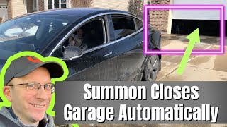 tesla summon out of garage   fsd beta driving   autopark