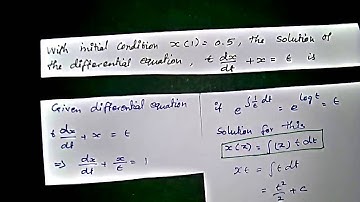 Solution of the differential equations with intial conditions