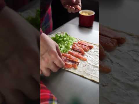 Salmon tortilla rolls