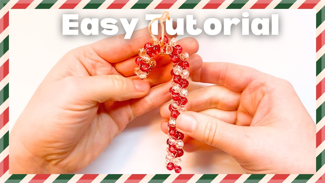 🎄DIY Beaded Candy Cane Ornament Tutorial | Easy Christmas Tree ...