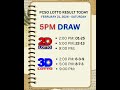 Lotto Result Today 5PM 21 FEBRUARY 2026 SATURDAY 2dlotto 3Dlotto Lottoresult Lotto 