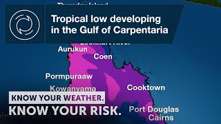 Severe Weather Update: tropical low developing Gulf of Carpentaria, 25 Jan