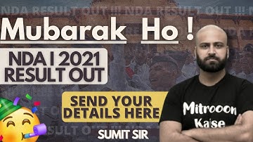CONGRATULATIONS TO SELECTED STUDENTS || NDA 1 2021 RESULT OUT || LEARN WITH SUMIT SIR