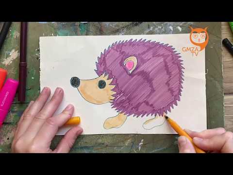 როგორ დავხატოთ ზღარბი/მარტივად ხატვა/How to draw a Hedgehog for kids | Hedgehog Drawing Lesson