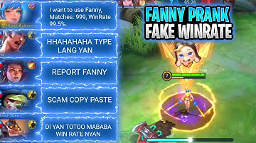 FANNY PRANK FAKE WINRATE 😂 LT || FANNY GAMEPLAY || Mobile Legends