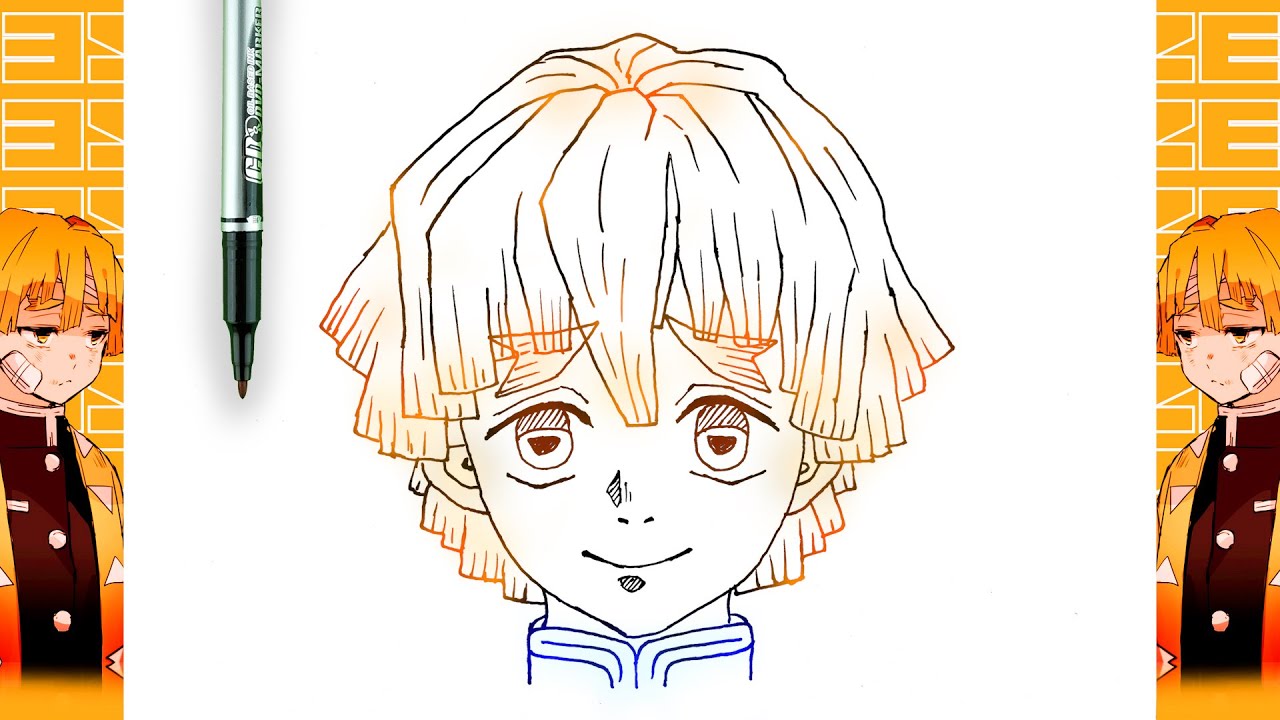how to draw zenitsu | how to draw zenitsu agatsuma | Demon Slayer - YouTube