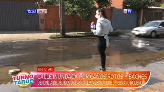 Calle en deplorable estado en el barrio Virgen del Rosario en Asunción