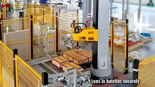 WIN-WIN PACK Single-Column Palletizer | Carton Stacking with Mechanical Clamp Gripper #palletizing Net Worth