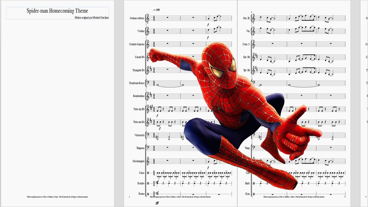 Super Partituras - Main Theme v.10 (Spiderman), com cifra