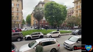 Tifosi dopo la partita Sampdoria - Reggiana e Polizia - Scontri nel centro di Genova 5.5.2024