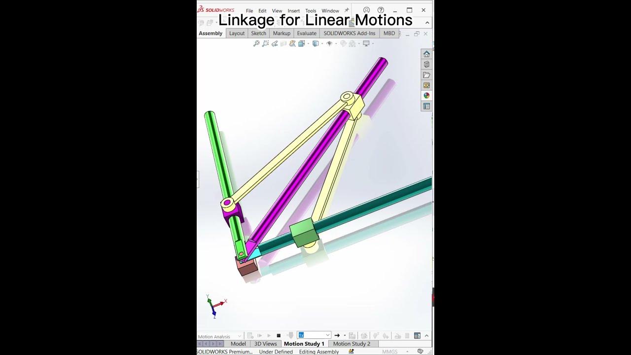 Linkage for Linear Motions Mechanical Animation mechanics animation