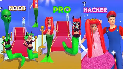 NOOB 🆚 PRO 🆚 HACKER - Build A Queen Game  iOS and Android All Levels Walkthtough Gameplay 😱👁️