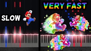 Video thumbnail of "Super Mario Bros. Theme from very slow to VERY FAST"