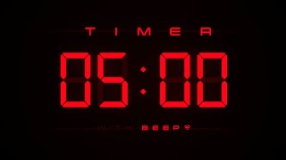 5 Min Digital Countdown Timer with Simple Beeps ⭕️