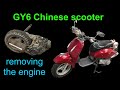 Engine removal and installation on a GY6 150cc Chinese scooter